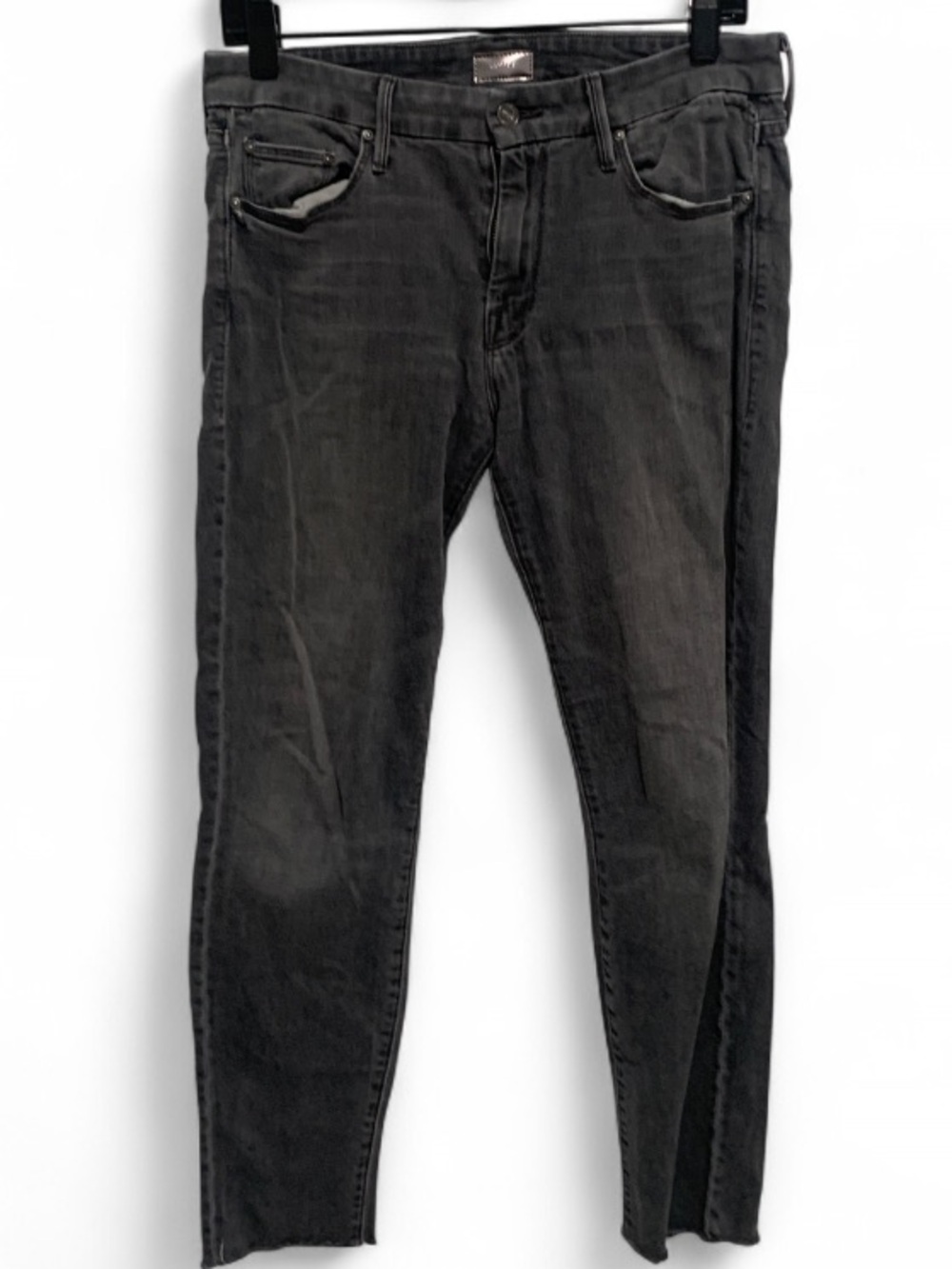 Mother Looker Ankle Fray Grey To the Moon and Back Jeans